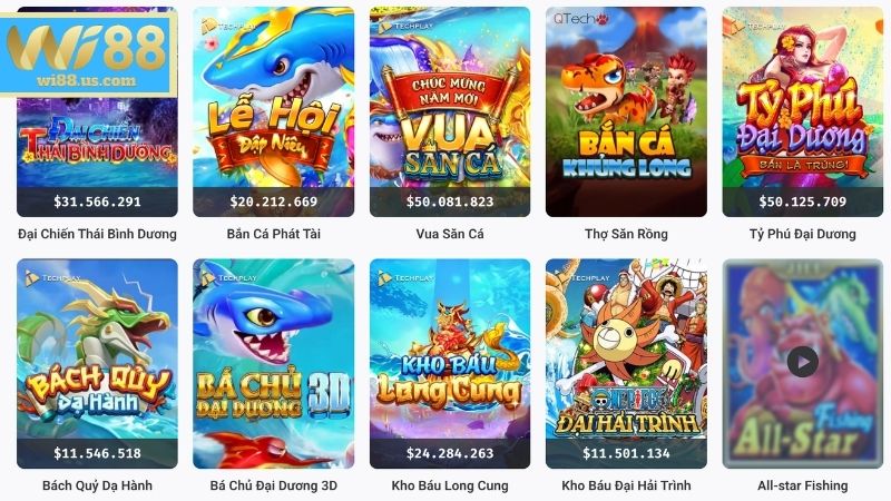 Các siêu phẩm game bắn cá WI88 hot không thể bỏ lỡ khi đi săn