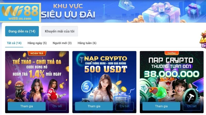 Khuyến Mãi WI88 - Tổng Hợp Ưu Đãi Mới, Hấp Dẫn Nhất 2026 Điều kiện tham gia và nhận khuyến mãi WI88