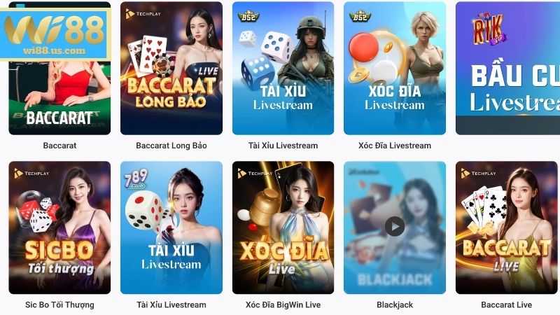 Những siêu phẩm quy tụ tại chuyên mục live casino WI88